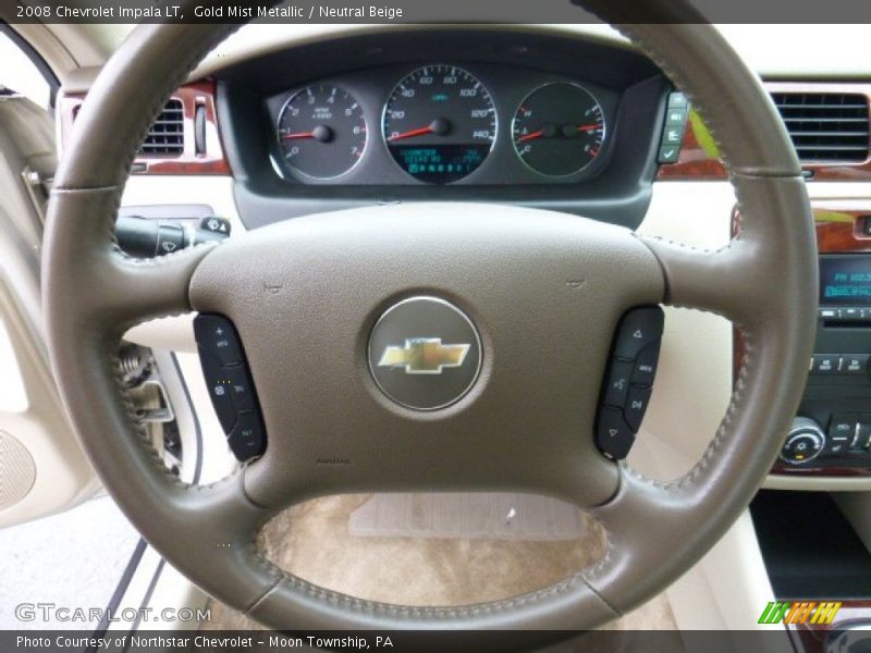 Gold Mist Metallic / Neutral Beige 2008 Chevrolet Impala LT