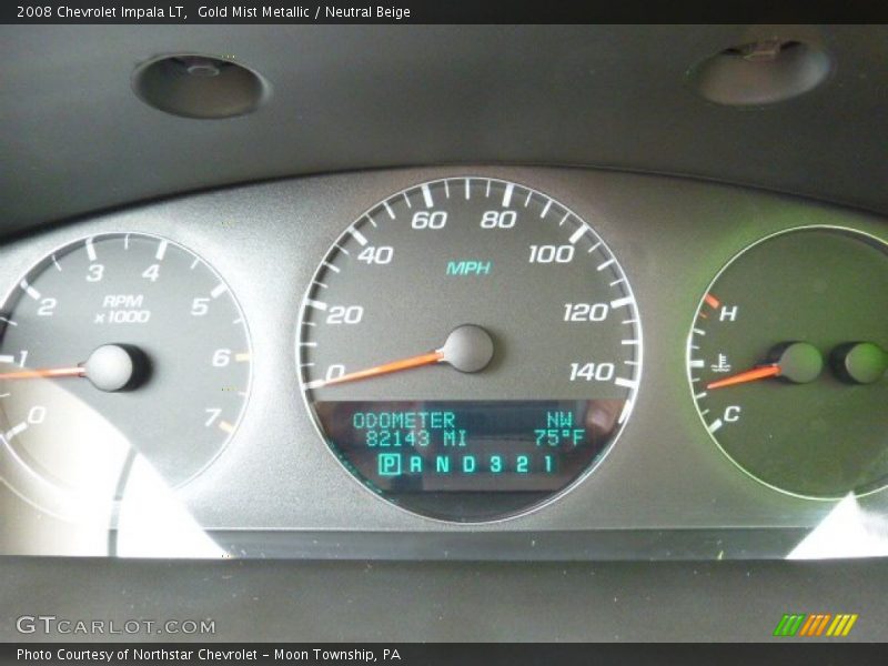 Gold Mist Metallic / Neutral Beige 2008 Chevrolet Impala LT