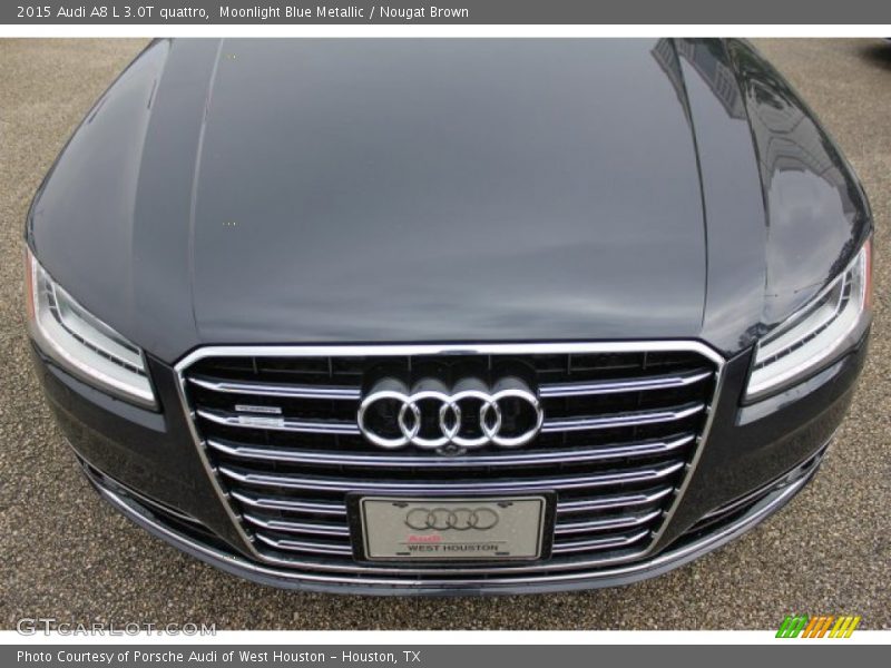 Moonlight Blue Metallic / Nougat Brown 2015 Audi A8 L 3.0T quattro