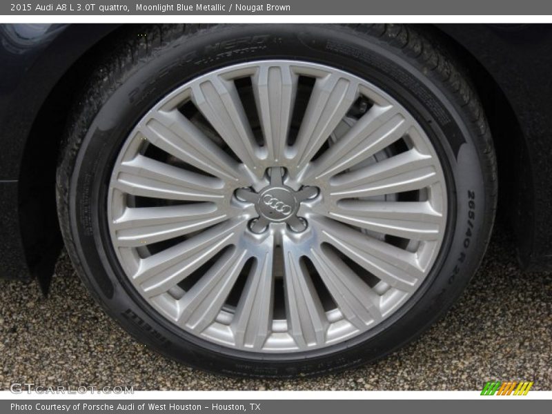 Moonlight Blue Metallic / Nougat Brown 2015 Audi A8 L 3.0T quattro