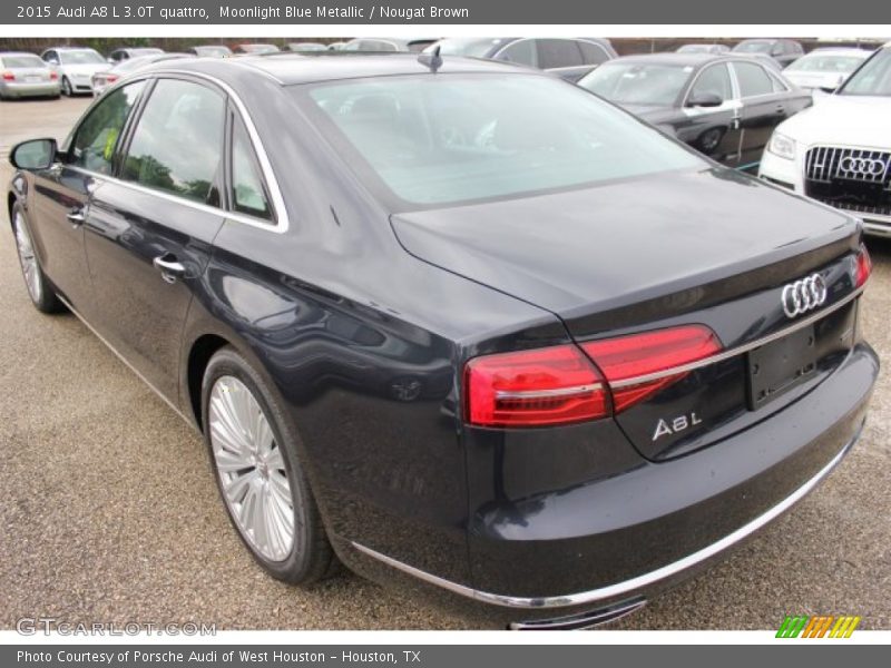 Moonlight Blue Metallic / Nougat Brown 2015 Audi A8 L 3.0T quattro