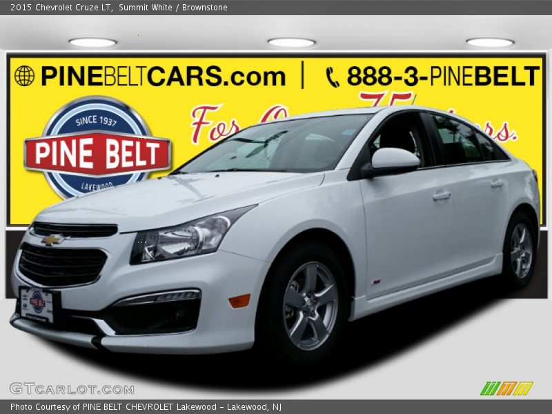 Summit White / Brownstone 2015 Chevrolet Cruze LT