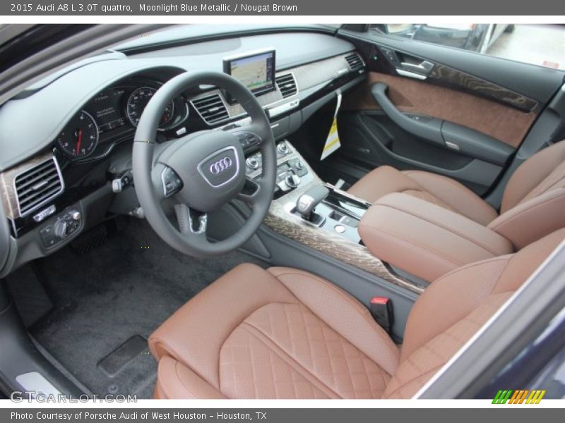 Moonlight Blue Metallic / Nougat Brown 2015 Audi A8 L 3.0T quattro