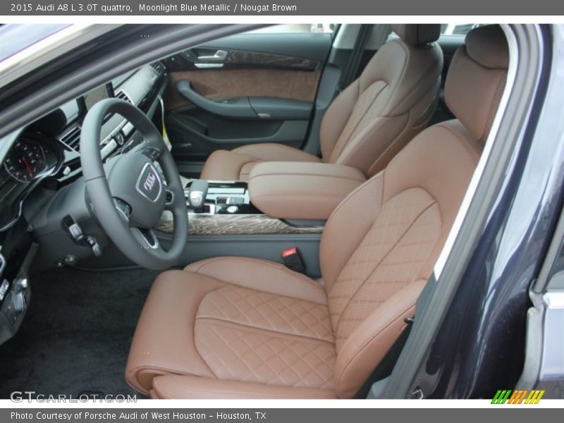 Moonlight Blue Metallic / Nougat Brown 2015 Audi A8 L 3.0T quattro