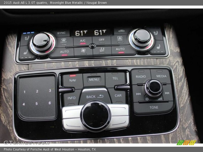 Moonlight Blue Metallic / Nougat Brown 2015 Audi A8 L 3.0T quattro