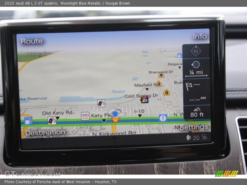 Moonlight Blue Metallic / Nougat Brown 2015 Audi A8 L 3.0T quattro