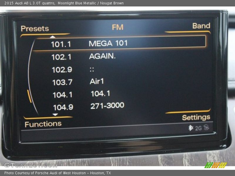 Moonlight Blue Metallic / Nougat Brown 2015 Audi A8 L 3.0T quattro