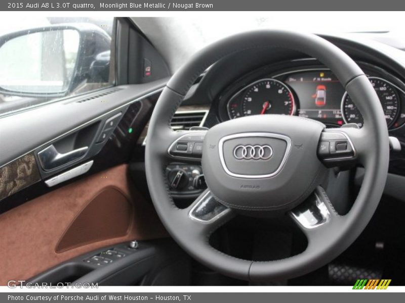 Moonlight Blue Metallic / Nougat Brown 2015 Audi A8 L 3.0T quattro
