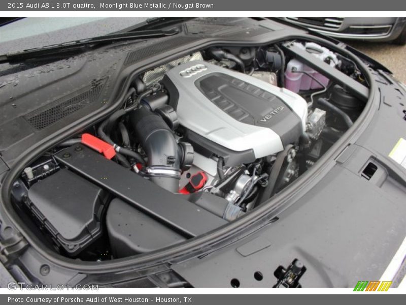 Moonlight Blue Metallic / Nougat Brown 2015 Audi A8 L 3.0T quattro