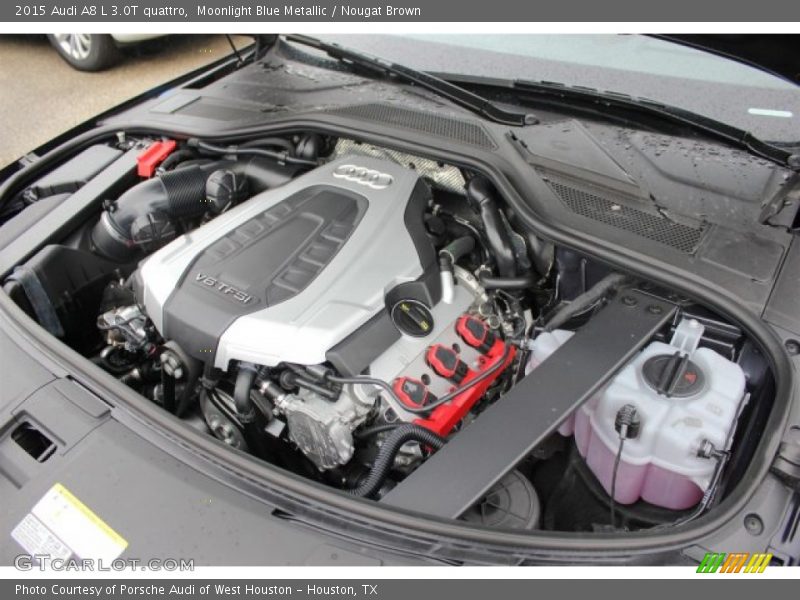 Moonlight Blue Metallic / Nougat Brown 2015 Audi A8 L 3.0T quattro