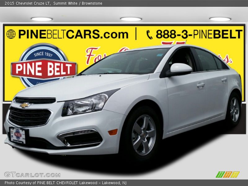 Summit White / Brownstone 2015 Chevrolet Cruze LT