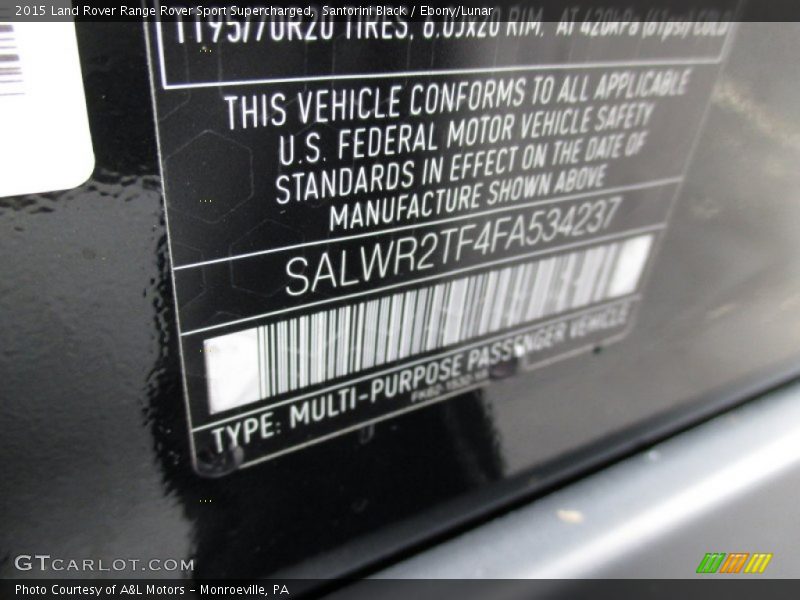 Santorini Black / Ebony/Lunar 2015 Land Rover Range Rover Sport Supercharged