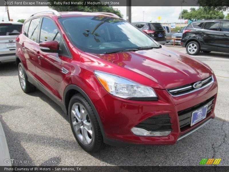 Ruby Red Metallic / Medium Light Stone 2015 Ford Escape Titanium