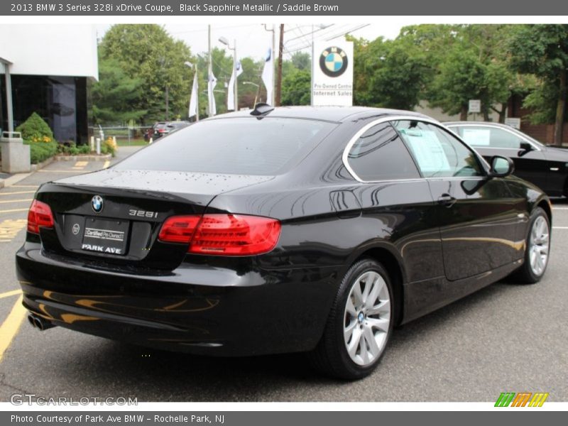 Black Sapphire Metallic / Saddle Brown 2013 BMW 3 Series 328i xDrive Coupe