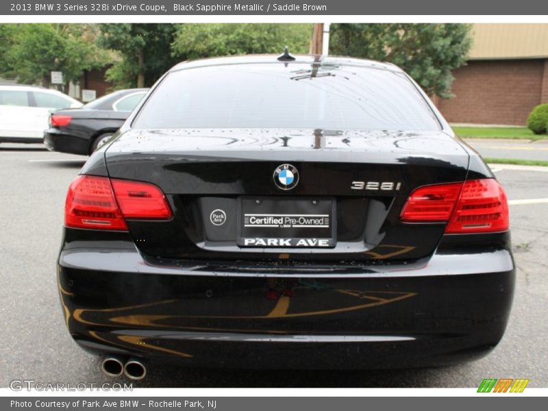 Black Sapphire Metallic / Saddle Brown 2013 BMW 3 Series 328i xDrive Coupe