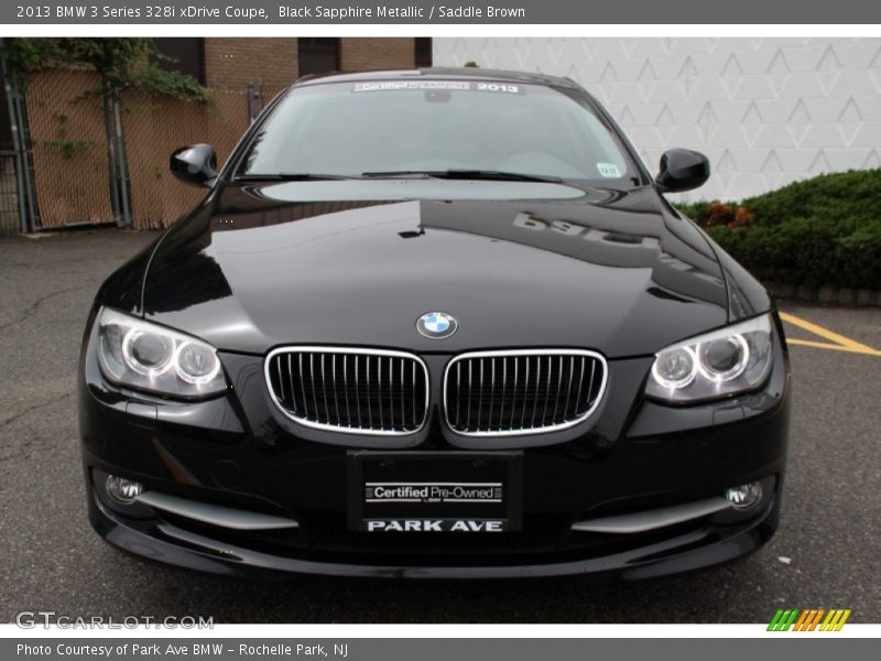Black Sapphire Metallic / Saddle Brown 2013 BMW 3 Series 328i xDrive Coupe