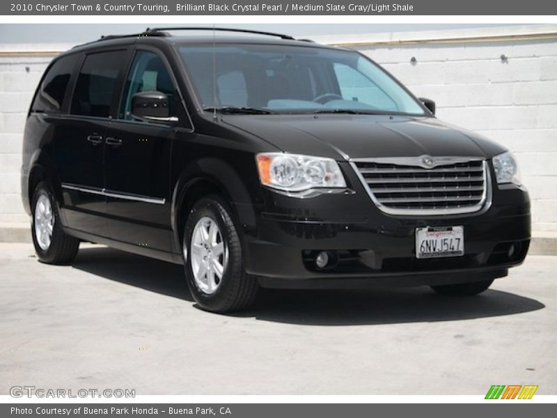 Brilliant Black Crystal Pearl / Medium Slate Gray/Light Shale 2010 Chrysler Town & Country Touring