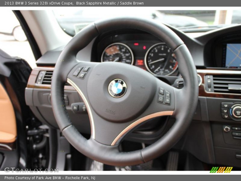Black Sapphire Metallic / Saddle Brown 2013 BMW 3 Series 328i xDrive Coupe