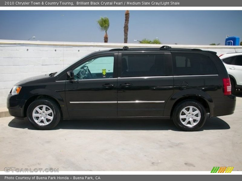 Brilliant Black Crystal Pearl / Medium Slate Gray/Light Shale 2010 Chrysler Town & Country Touring