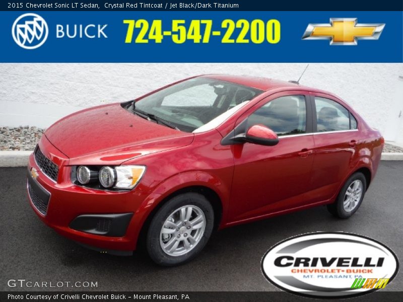 Crystal Red Tintcoat / Jet Black/Dark Titanium 2015 Chevrolet Sonic LT Sedan