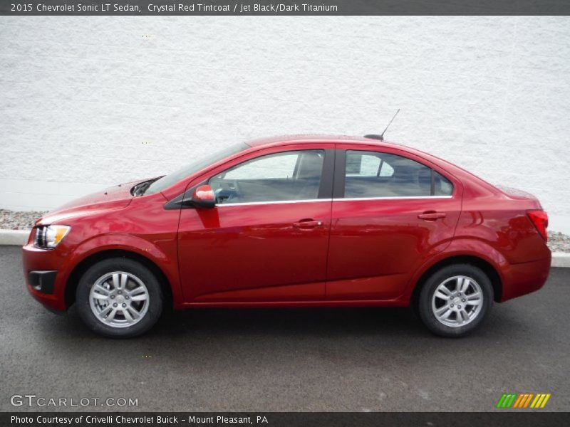 Crystal Red Tintcoat / Jet Black/Dark Titanium 2015 Chevrolet Sonic LT Sedan