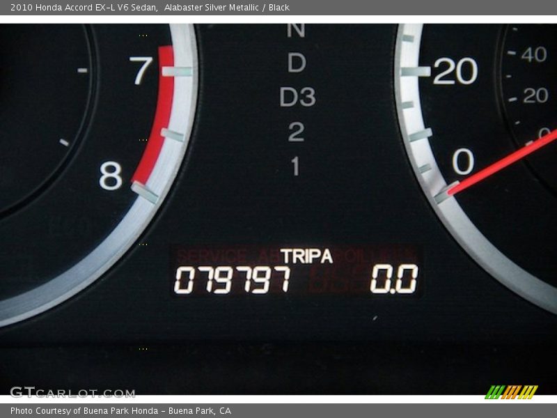 Alabaster Silver Metallic / Black 2010 Honda Accord EX-L V6 Sedan