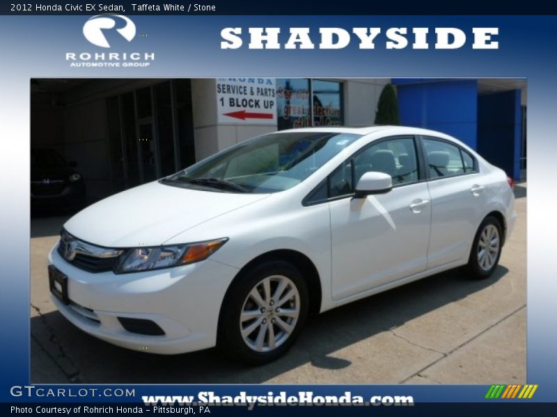 Taffeta White / Stone 2012 Honda Civic EX Sedan