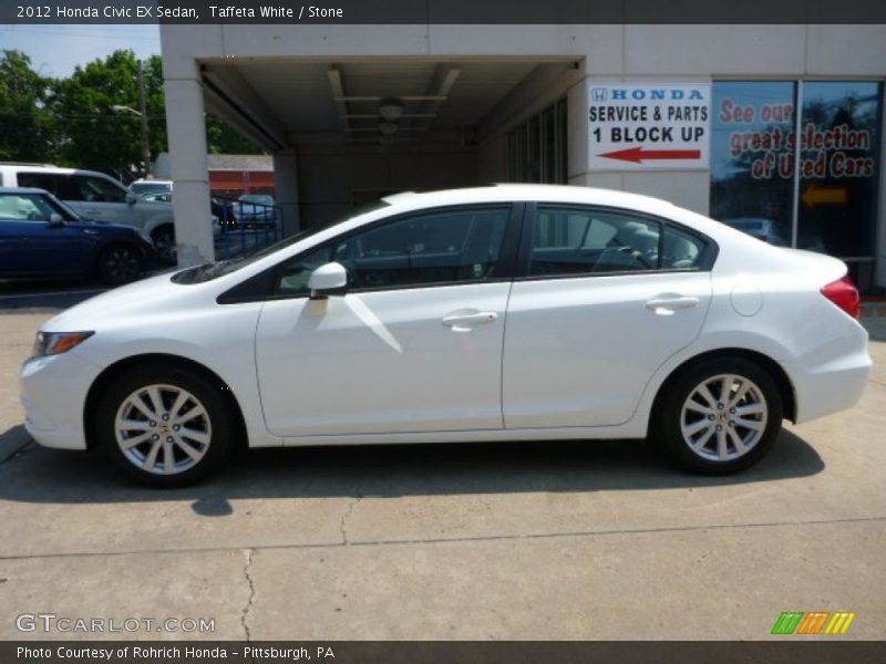 Taffeta White / Stone 2012 Honda Civic EX Sedan