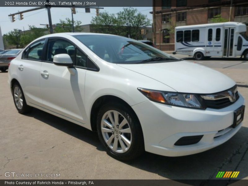 Taffeta White / Stone 2012 Honda Civic EX Sedan