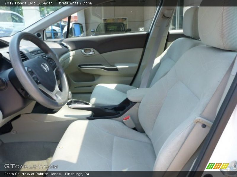 Taffeta White / Stone 2012 Honda Civic EX Sedan