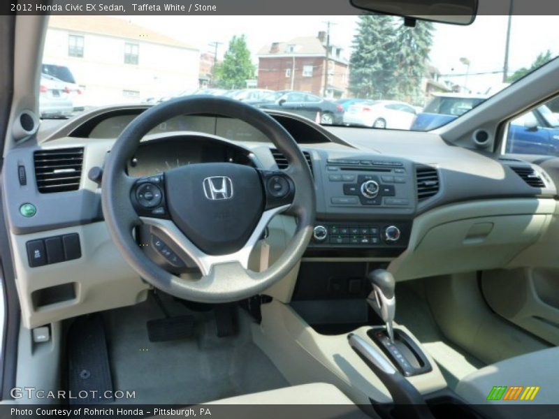 Taffeta White / Stone 2012 Honda Civic EX Sedan