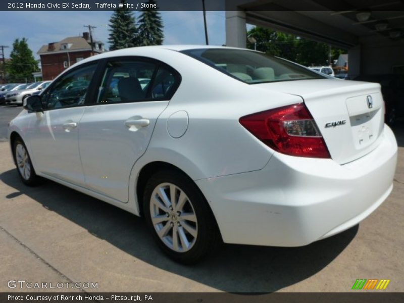 Taffeta White / Stone 2012 Honda Civic EX Sedan