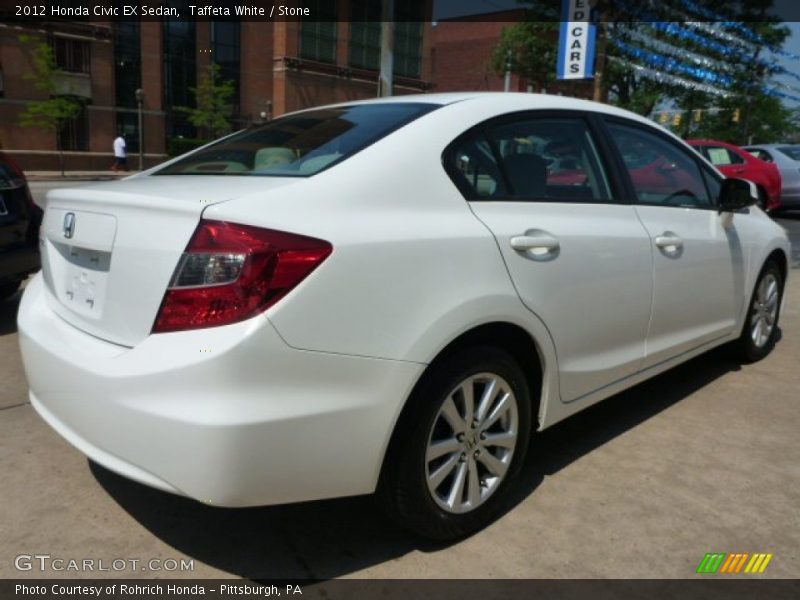 Taffeta White / Stone 2012 Honda Civic EX Sedan