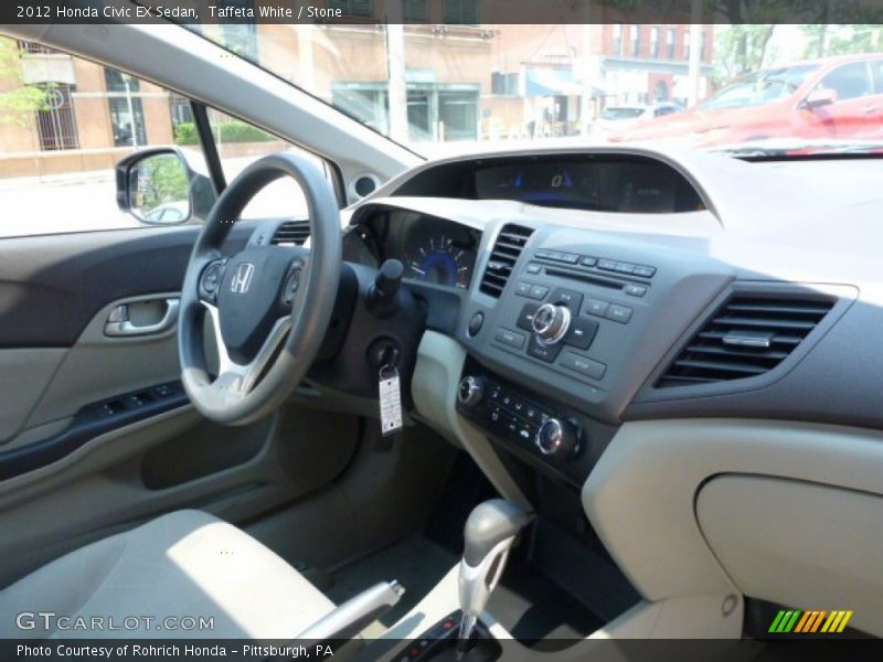 Taffeta White / Stone 2012 Honda Civic EX Sedan
