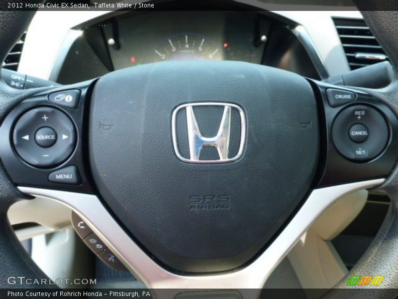 Taffeta White / Stone 2012 Honda Civic EX Sedan