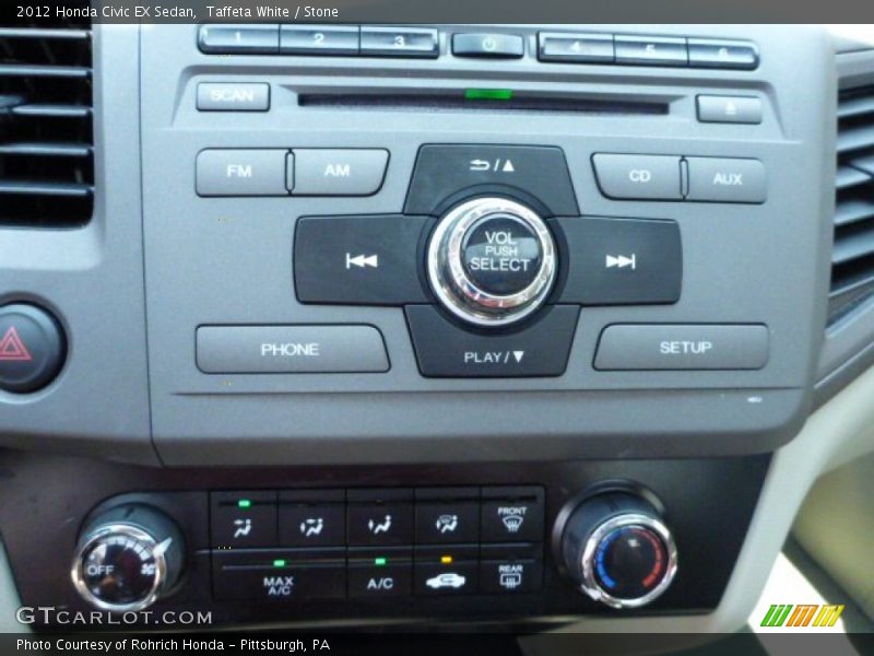 Taffeta White / Stone 2012 Honda Civic EX Sedan