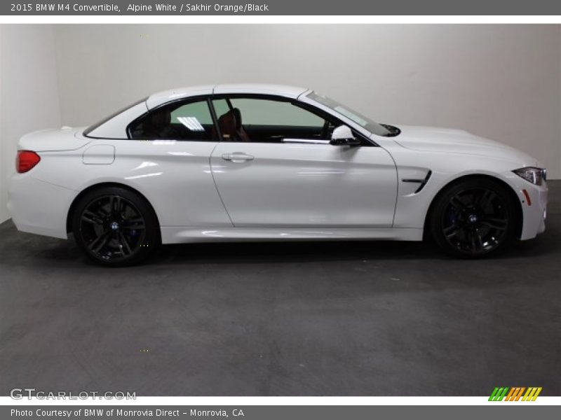 Alpine White / Sakhir Orange/Black 2015 BMW M4 Convertible