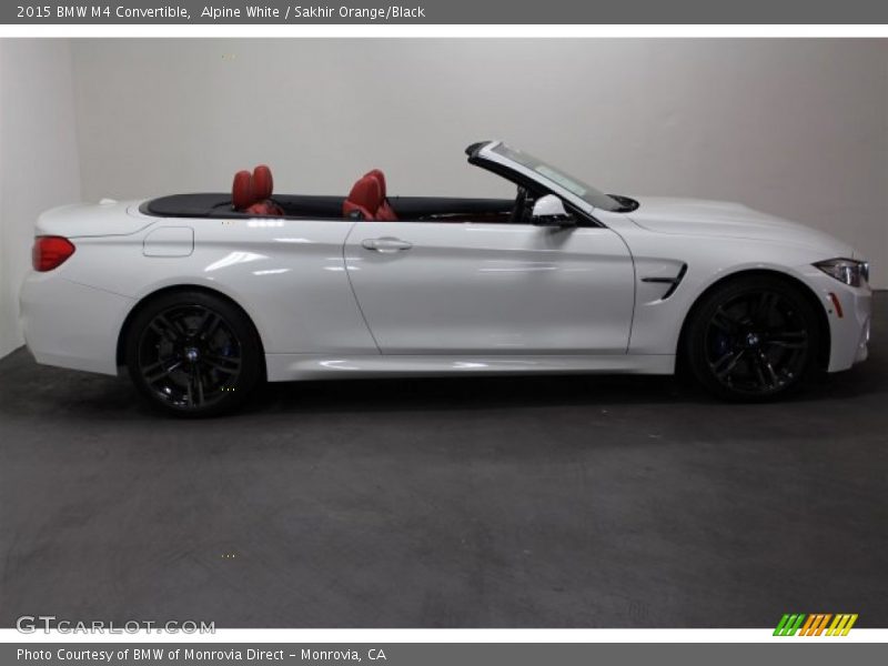 Alpine White / Sakhir Orange/Black 2015 BMW M4 Convertible
