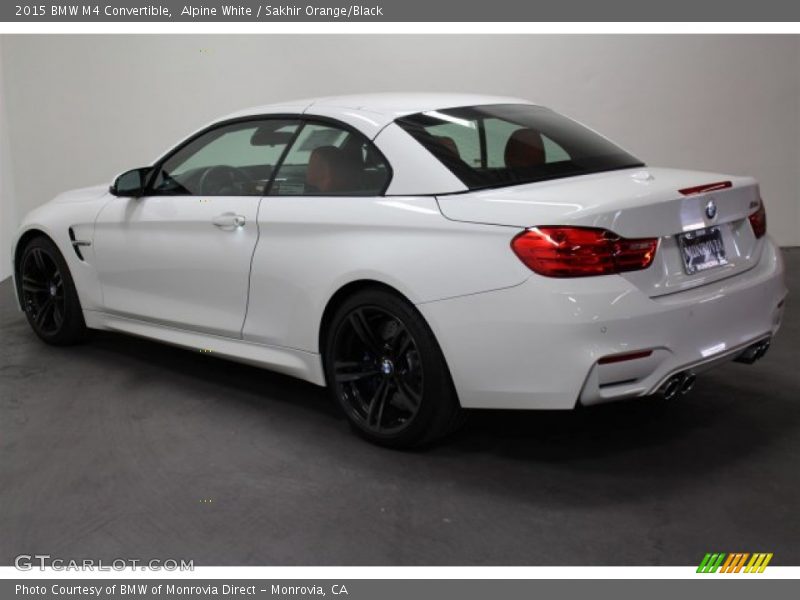 Alpine White / Sakhir Orange/Black 2015 BMW M4 Convertible