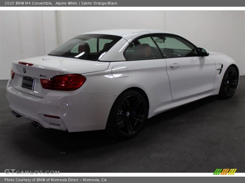 Alpine White / Sakhir Orange/Black 2015 BMW M4 Convertible