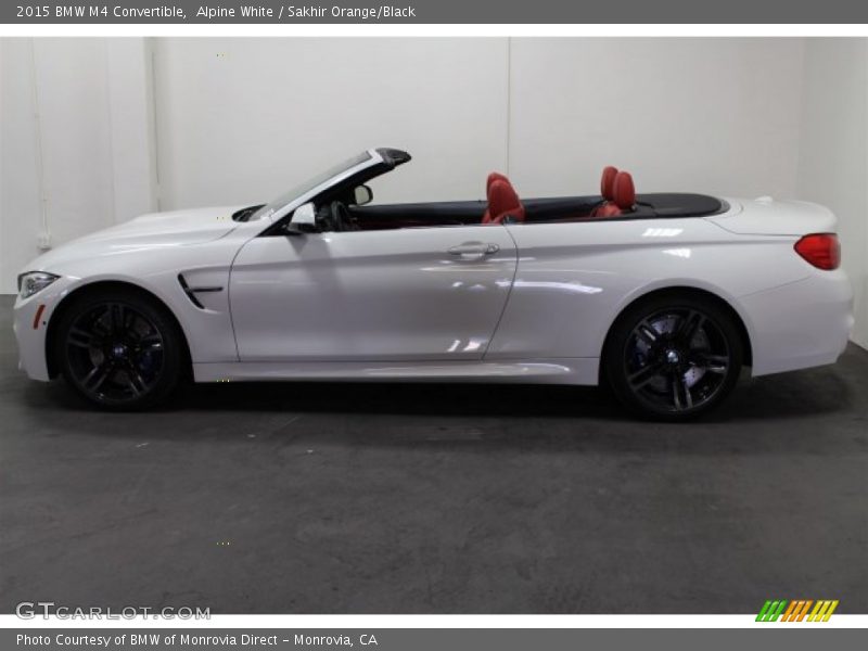 Alpine White / Sakhir Orange/Black 2015 BMW M4 Convertible