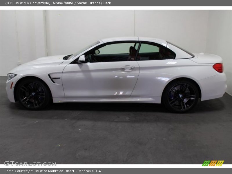 Alpine White / Sakhir Orange/Black 2015 BMW M4 Convertible