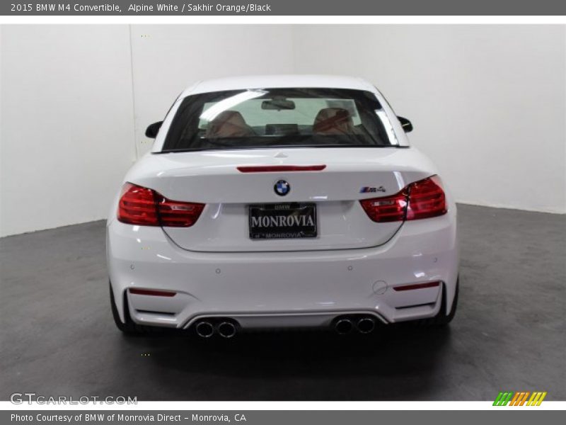 Alpine White / Sakhir Orange/Black 2015 BMW M4 Convertible