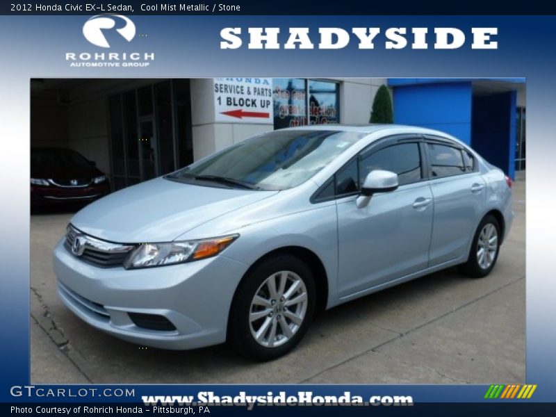 Cool Mist Metallic / Stone 2012 Honda Civic EX-L Sedan