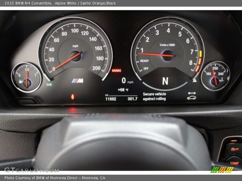 Alpine White / Sakhir Orange/Black 2015 BMW M4 Convertible
