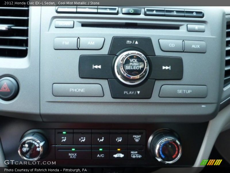 Cool Mist Metallic / Stone 2012 Honda Civic EX-L Sedan