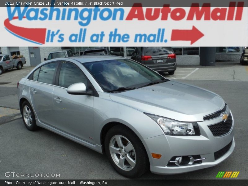 Silver Ice Metallic / Jet Black/Sport Red 2013 Chevrolet Cruze LT