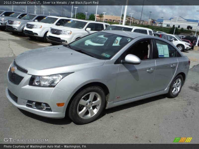 Silver Ice Metallic / Jet Black/Sport Red 2013 Chevrolet Cruze LT
