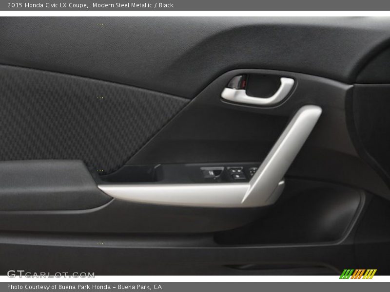 Modern Steel Metallic / Black 2015 Honda Civic LX Coupe