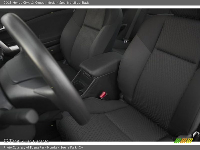 Modern Steel Metallic / Black 2015 Honda Civic LX Coupe